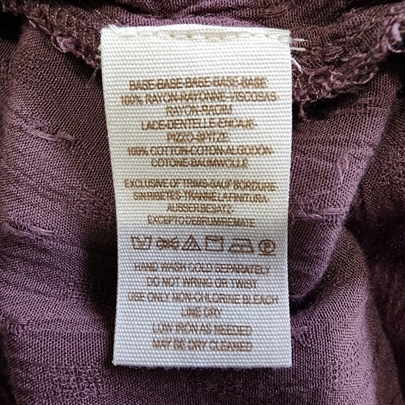 Free People Rockaway Oversized Crinkle Lace Back Long Sleeve Purple Blouse - XS - Picture 7 of 7